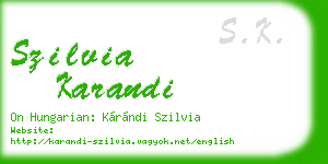 szilvia karandi business card